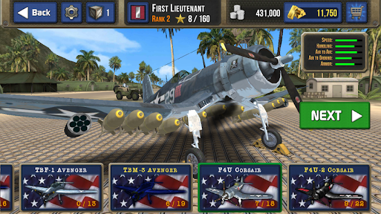 Screenshot de Air Combat Pilot: WW2 Pacific v1.15.001 Apk Mod (Dinheiro infinito)
