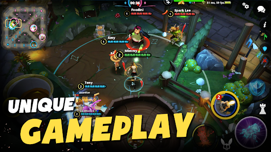 Screenshot de Awakening of Heroes: MOBA 5v5 v1.6.1 Apk Mod (Wall Mini-mapa)