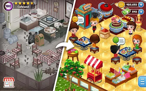 Screenshot de Cafeland World Kitchen v2.80.5 Apk Mod (Dinheiro Infinito)