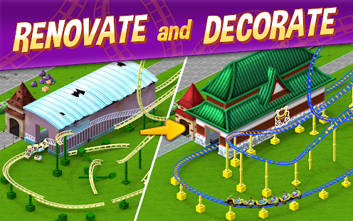 Screenshot de RollerCoaster Tycoon Story v1.5.5682 Apk Mod (Dinheiro infinito)