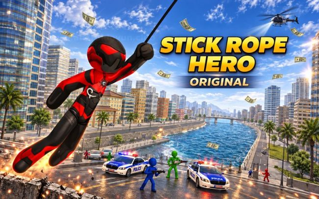 Download Stick Rope Hero Original v1.0.1 MOD APK – DINHEIRO INFINITO