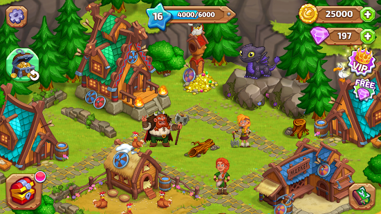 Screenshot de Vikings and Dragon Island Farm v1.38 Apk Mod (Dinheiro Infinito)